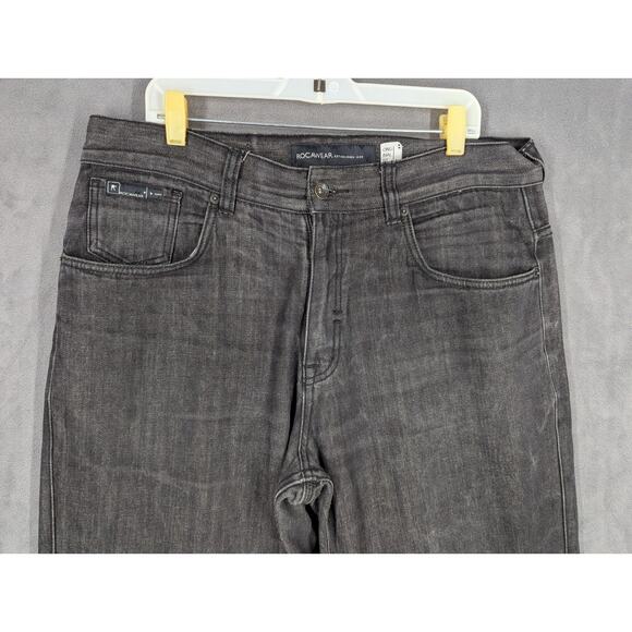 Rocawear Jeans Men's Black 38x34 Hip Hop Vintage Embroidered - Picture 3 of 14